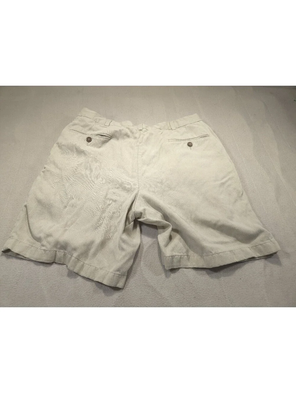 Jos A Bank Shorts Mens 36 Beige Chino Tencel Pleated Khaki Golf Casual Summer